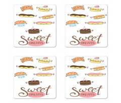 Éclair and Cake Coaster Set Of Four