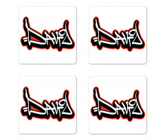 Scribbling Boys Name Coaster Set Of Four