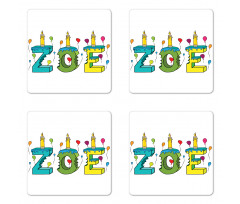 Colorful Birthday Candles Coaster Set Of Four