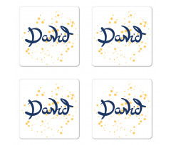 Lettering Style Name Coaster Set Of Four