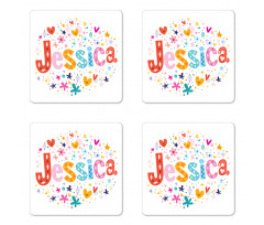 Retro Colorful Motifs Coaster Set Of Four