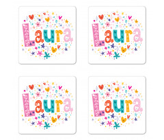 Vintage Doodle Flowers Coaster Set Of Four