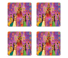 Woman Paisley Coaster Set Of Four