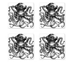 Vintage Diver Animal Coaster Set Of Four