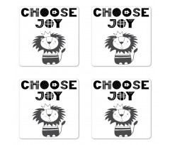 King of the Jungle Words Coaster Set Of Four