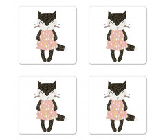 House Pet in Dress Coaster Set Of Four