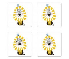 Cartoon Jungle Animal Coaster Set Of Four