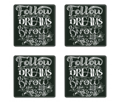 Vintage Motivation Coaster Set Of Four