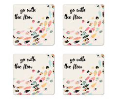 Go with the Flow Words Coaster Set Of Four