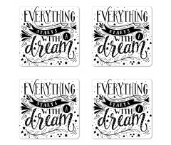 Dream Words Coaster Set Of Four