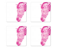 Animal Head Vibrant Coaster Set Of Four