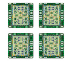 Oriental Shapes Pattern Coaster Set Of Four