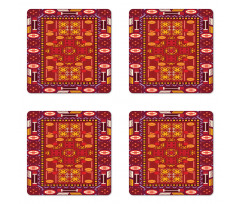 Shapes in Warm Colors Coaster Set Of Four