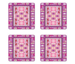 Traditional Afghan Motif Coaster Set Of Four