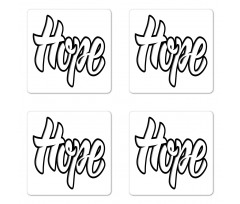 Hand Drawn Uplifting Words Coaster Set Of Four