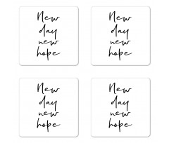 Motivational Calligraphy Coaster Set Of Four