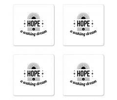 Monochrome Aphorism Words Coaster Set Of Four