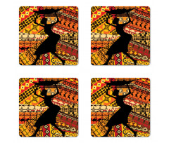 Folk Patterns Coaster Set Of Four