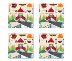 Hiking and Climbing Coaster Set Of Four