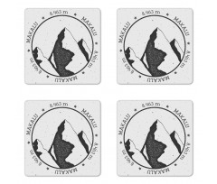 Greyscale Mountain Design Coaster Set Of Four