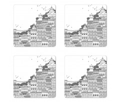 Doodle Style Kathmandu Coaster Set Of Four