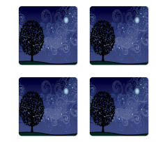 Tree Silhouette Coaster Set Of Four