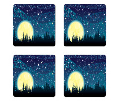 Moon over Forest Coaster Set Of Four