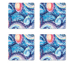 Doodle Wavy Lines Coaster Set Of Four