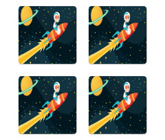 Boy on a Rocket Adventure Coaster Set Of Four