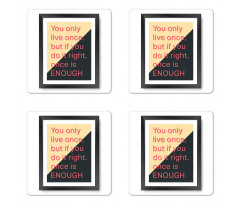 Motivational Poster Design Coaster Set Of Four