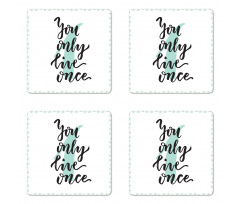 Hand Lettering Calligraphy Coaster Set Of Four