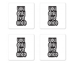 Modern Popular Phrase Coaster Set Of Four