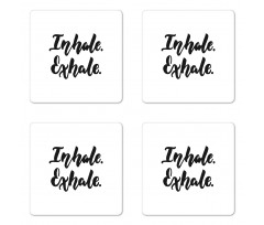 Brush Ink Words Coaster Set Of Four