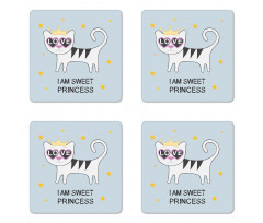 Cat Hearts Love Coaster Set Of Four