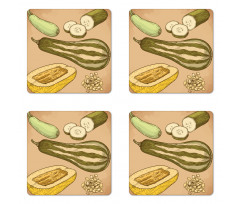 Zucchini Slices Coaster Set Of Four