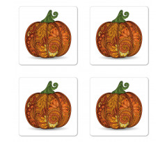 Style Pumpkin Coaster Set Of Four