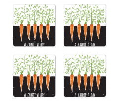 Growing Carrots Coaster Set Of Four