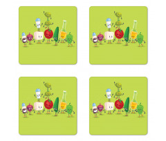 Greek Salad Funny Coaster Set Of Four