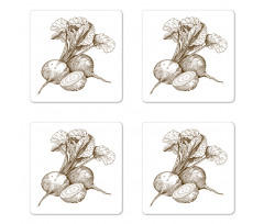 Vintage Beet Coaster Set Of Four