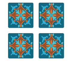 Folkloric Pattern Coaster Set Of Four