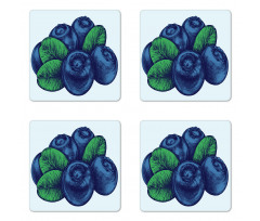 Vintage Blueberry Coaster Set Of Four