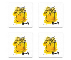 Honey Jar Art Coaster Set Of Four