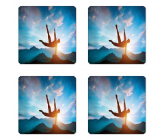 Man Jumping over Rocks Coaster Set Of Four