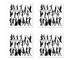 Dancer Silhouettes Coaster Set Of Four