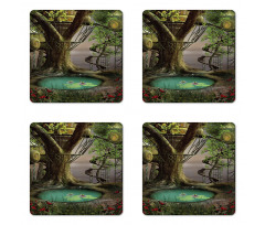 Enchanted Tree Fort Pond Coaster Set Of Four