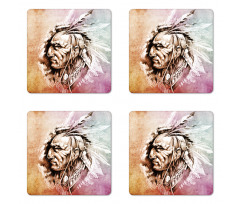 American Native Sketch Coaster Set Of Four