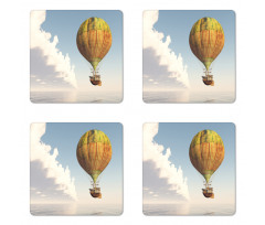 Striped Hot Air Balloon Coaster Set Of Four