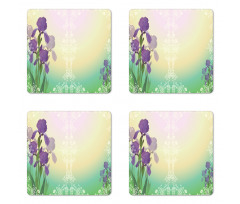 Blossoming Iris Bridal Coaster Set Of Four