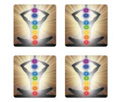 Athletic Man Mediating Coaster Set Of Four