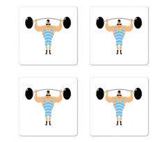 Bodybuilder Weightlift Coaster Set Of Four